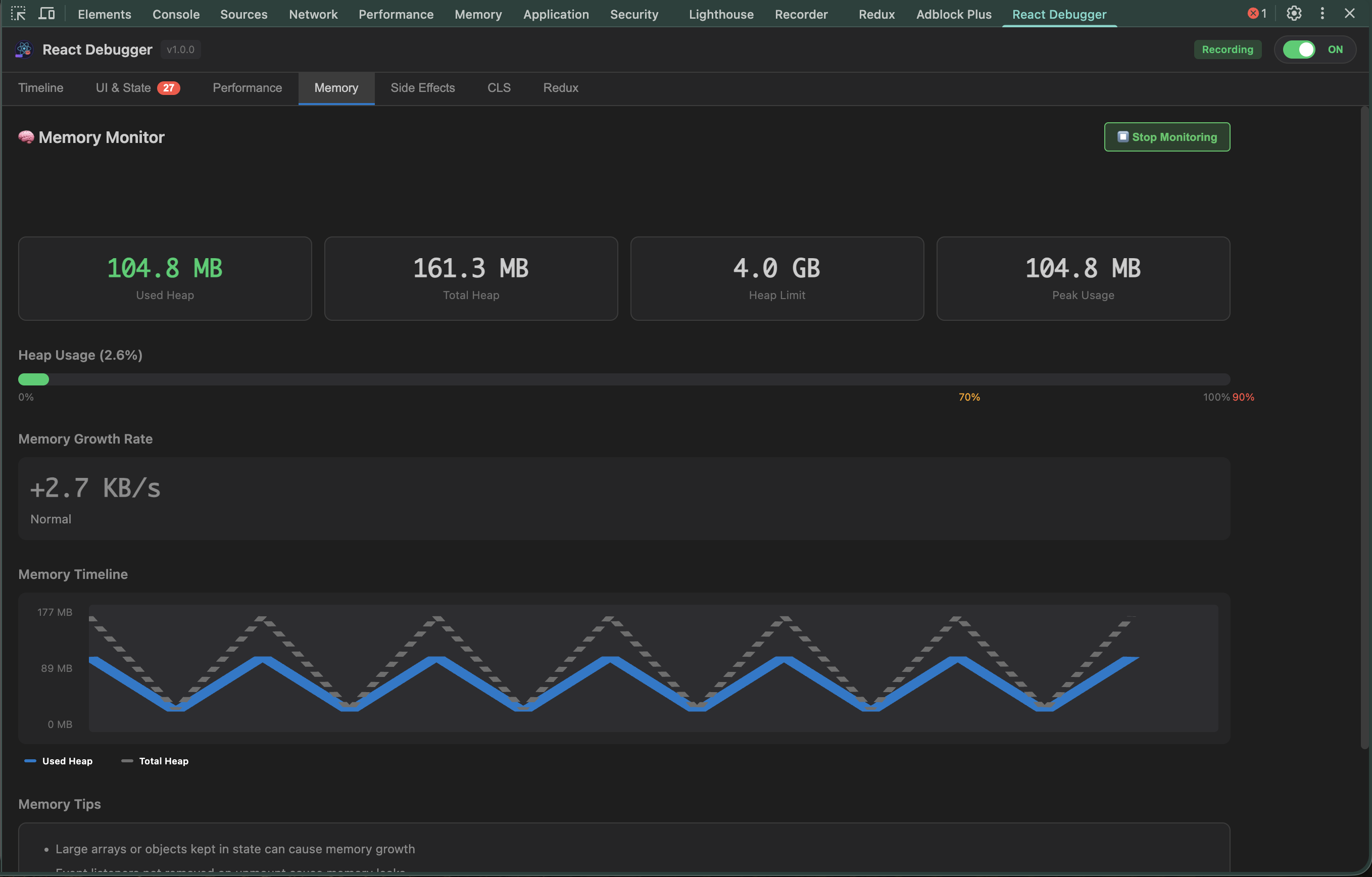 React Debugger - Screenshot 4 showing product features and functionality