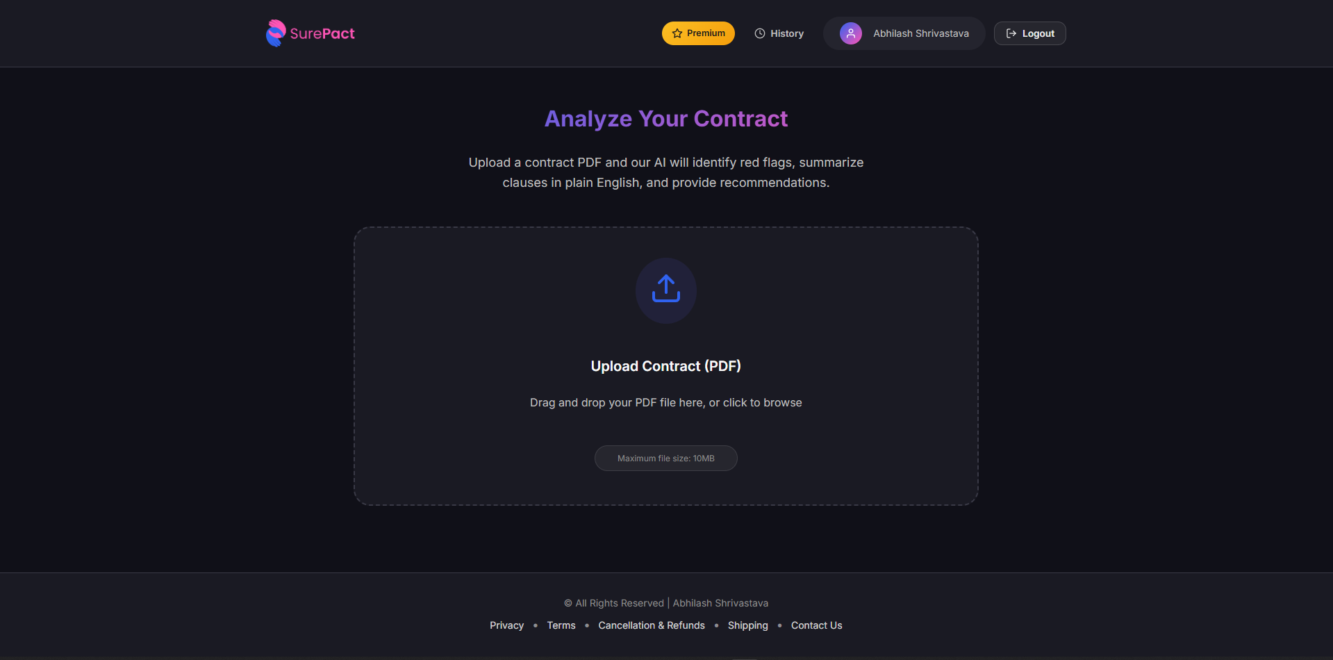 SurePact - Main product screenshot demonstrating key features and user interface