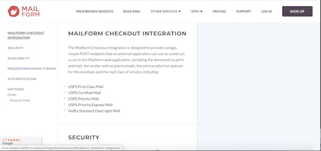Mailform Checkout API gallery image