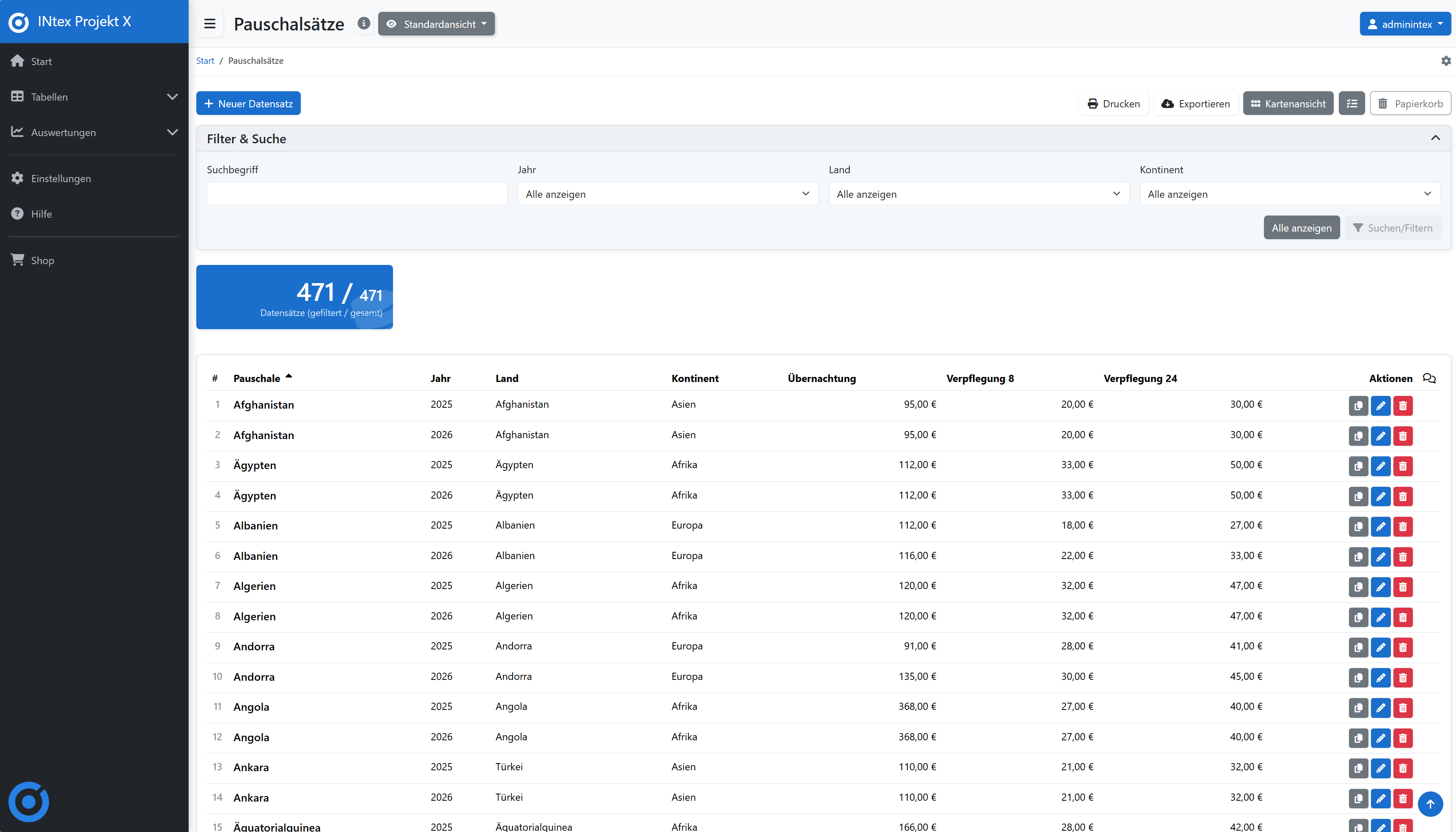INtex Projekt X - Screenshot 5 showing product features and functionality