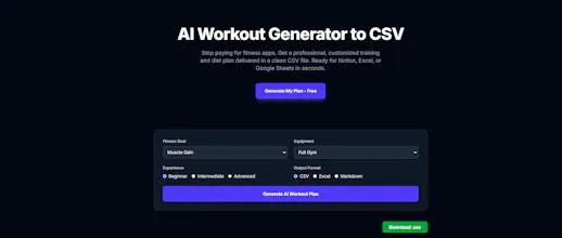 AI Workout to CSV gallery image