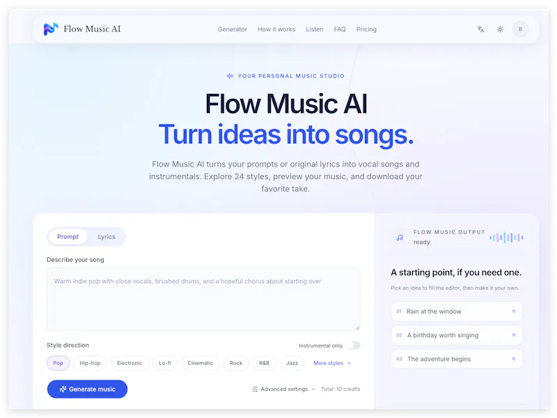 Flow Music AI screenshot 1