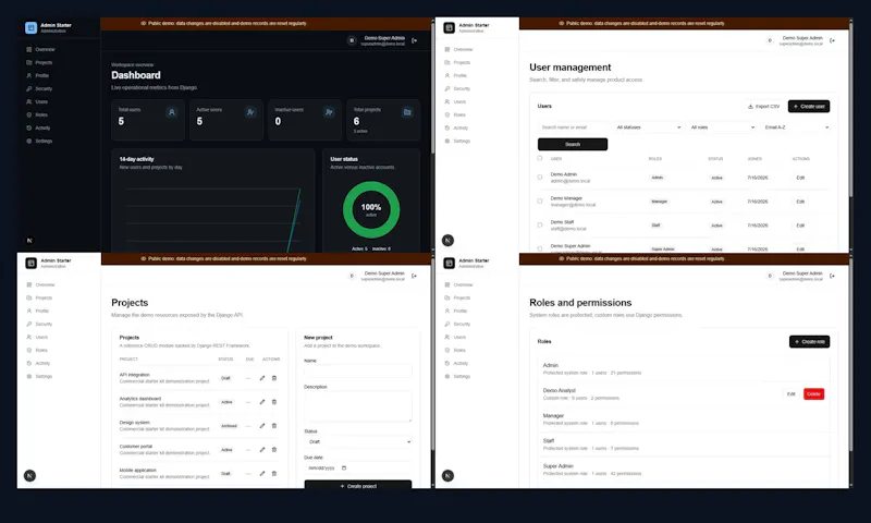 Next.js Django Admin Starter screenshot 5