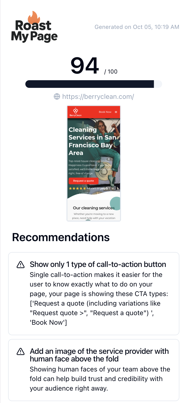 Roast My Page gallery image