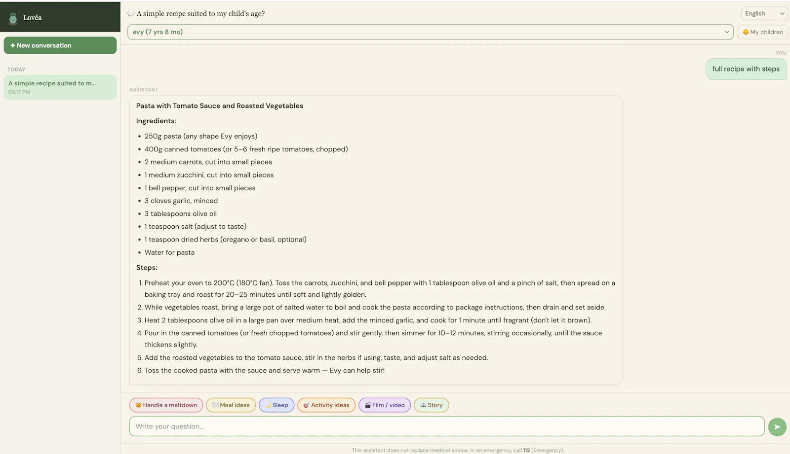 Lovéa — AI Parenting Assistant screenshot 2