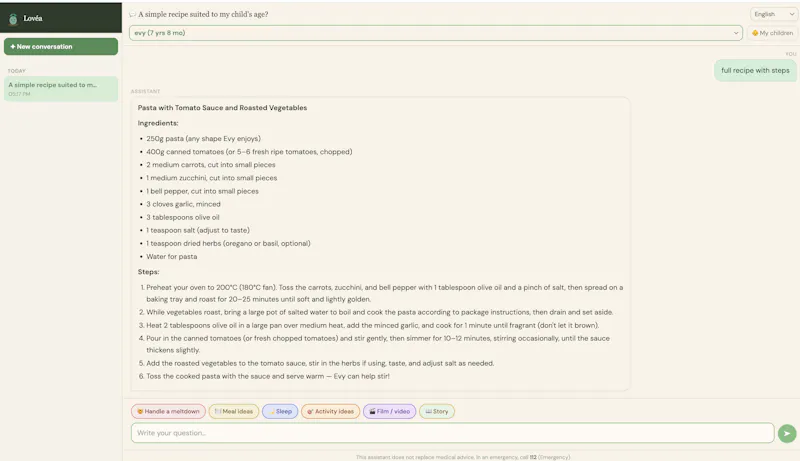 Lovéa — AI Parenting Assistant screenshot 2