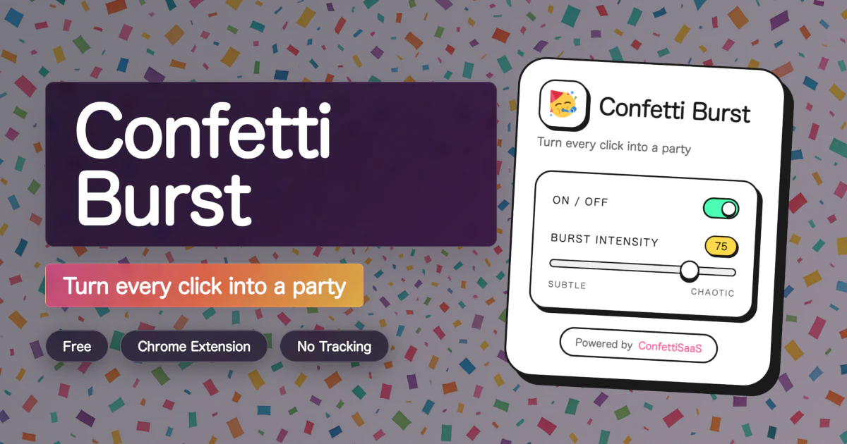 Confetti Burst Chrome Extension screenshot 1