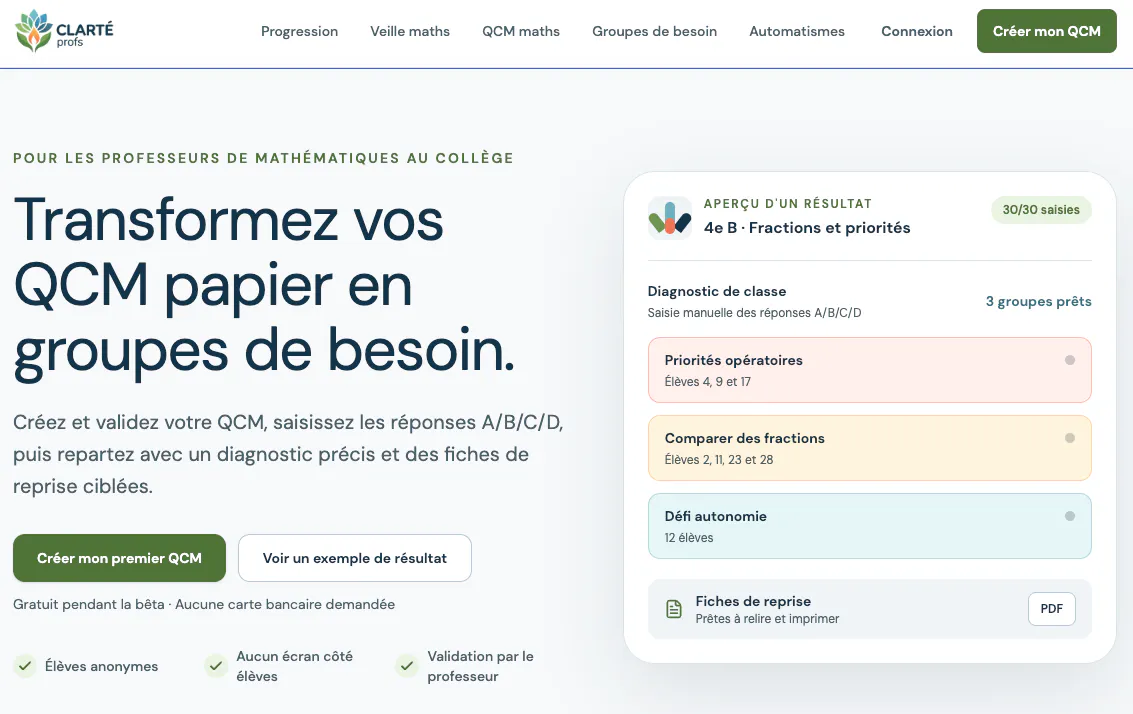 V0-Clarté Prof - Solution Prof de maths