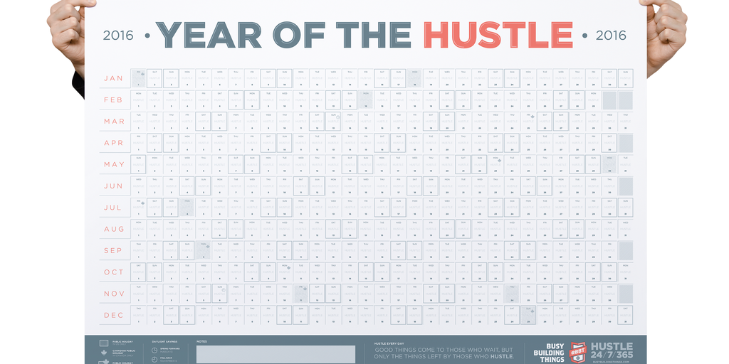 2016 Hustle Calendar Image