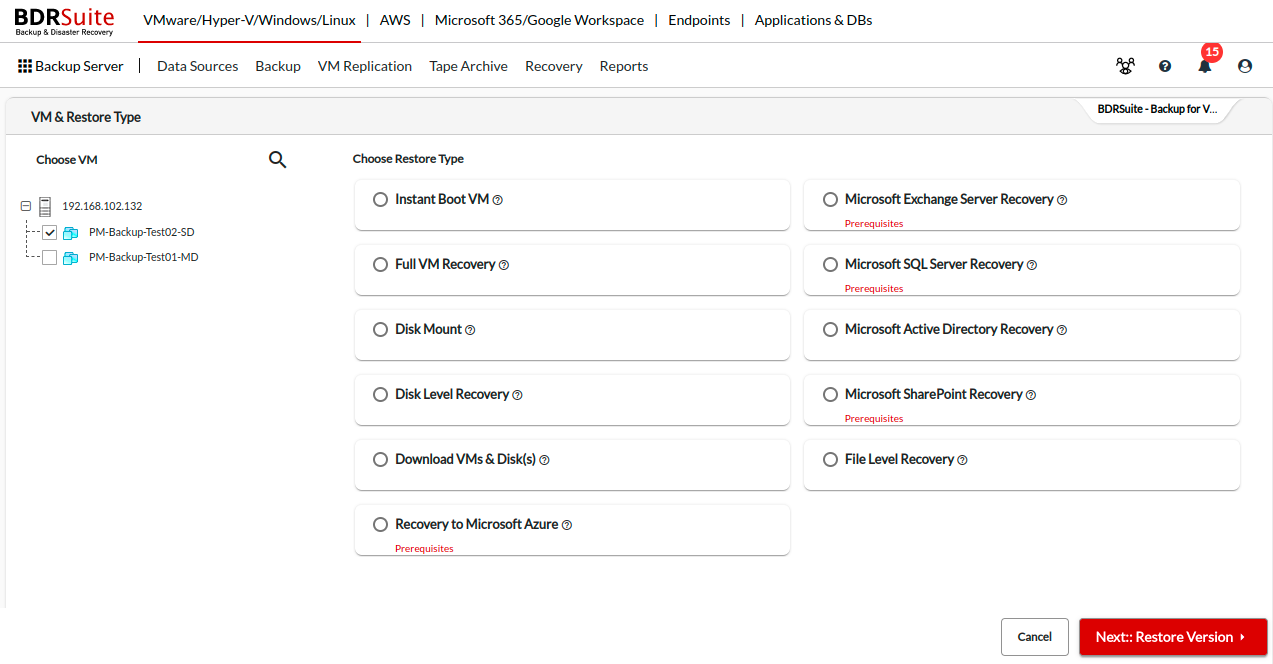 Vembu Bdrsuite media 7