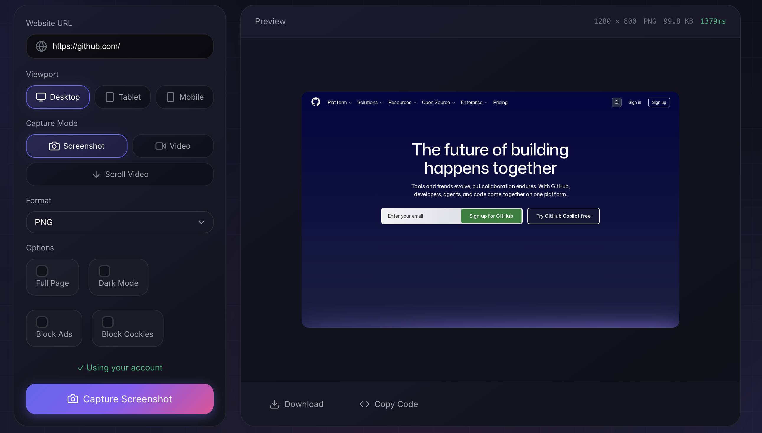 SnapAPI - Screenshot 2 showing product features and functionality