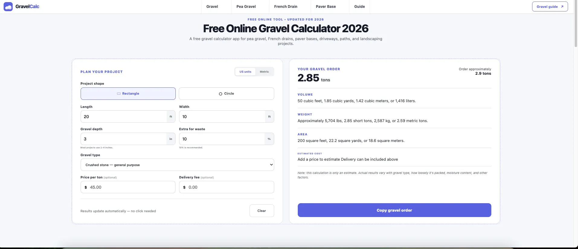 GravelCalc gallery image