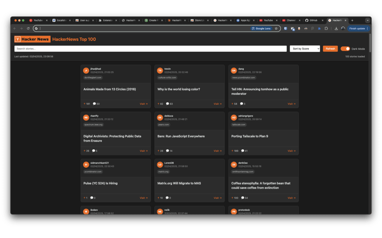 Hacker News Top 100 storie media 3