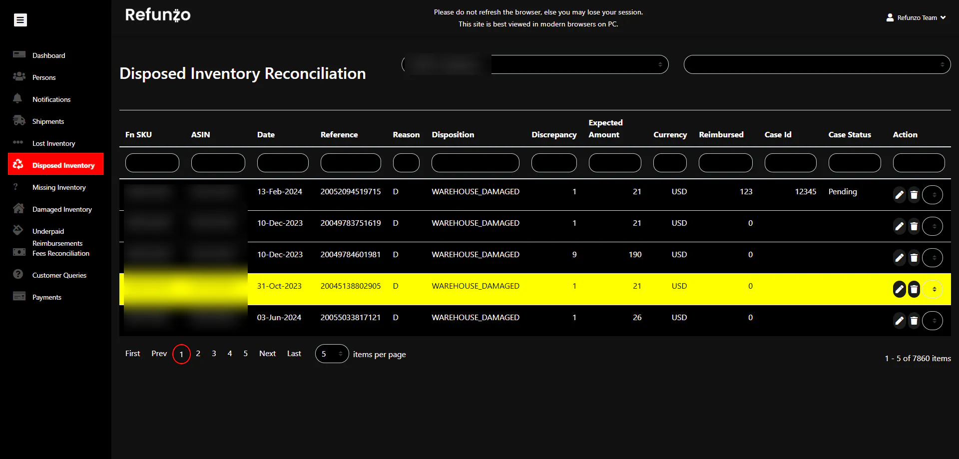 FBA Reimbursements Tool gallery image