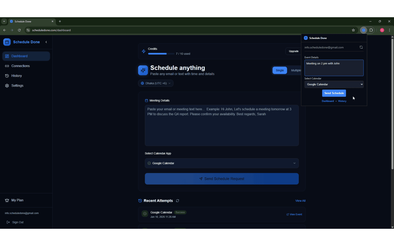 Schedule Done - Main product screenshot demonstrating key features and user interface