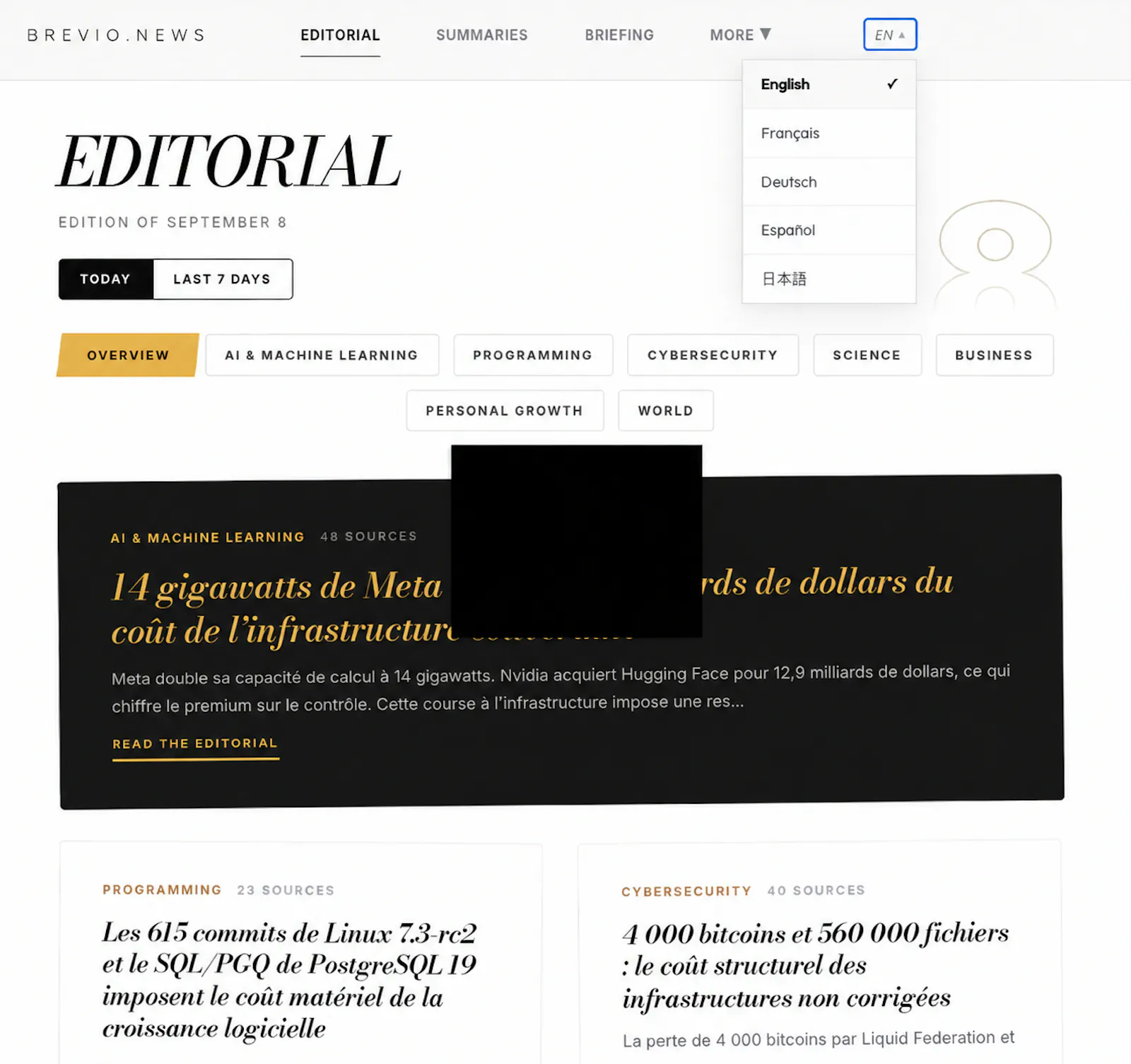 Brevio.news screenshot 2