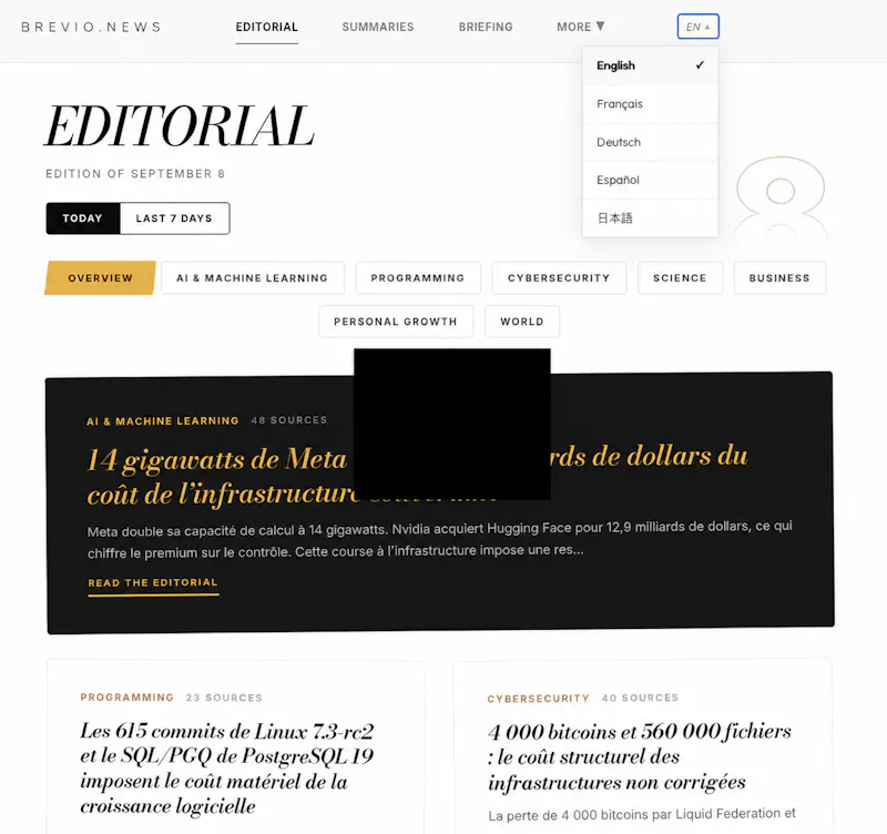 Brevio.news screenshot 2
