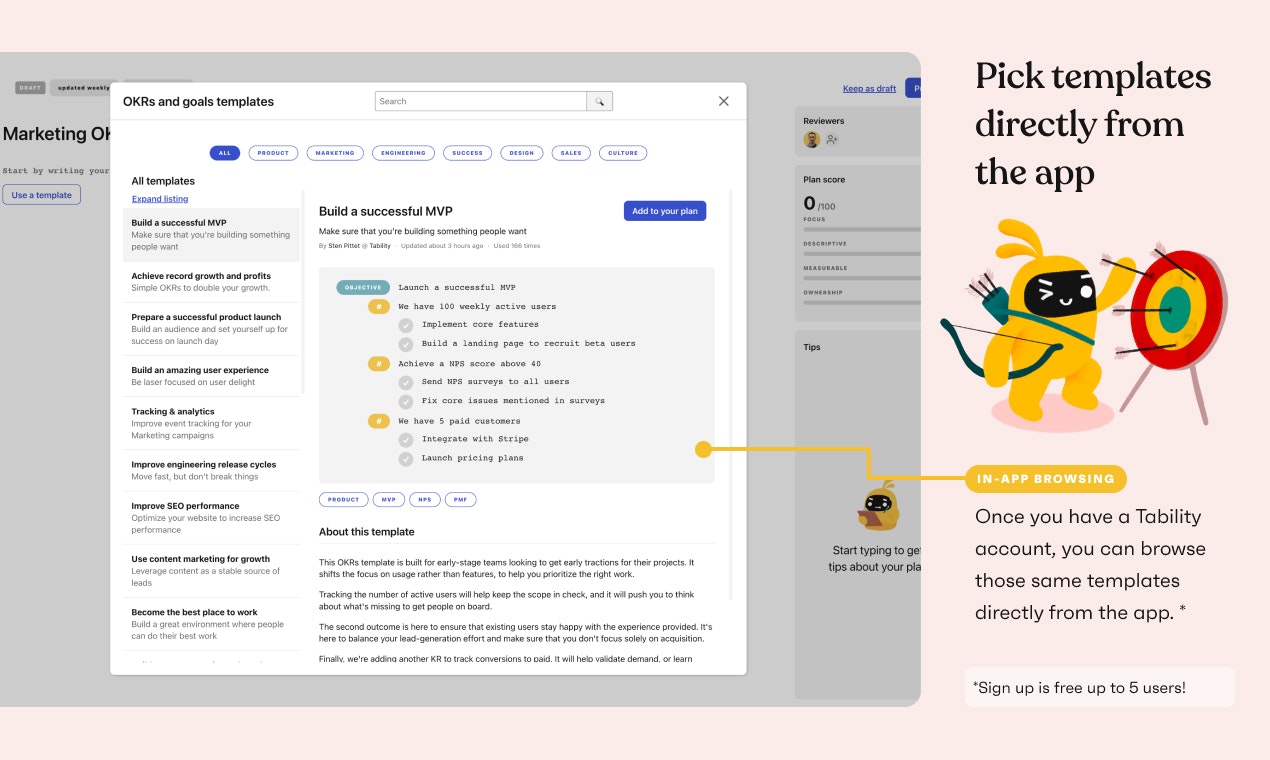 OKRs templates gallery image