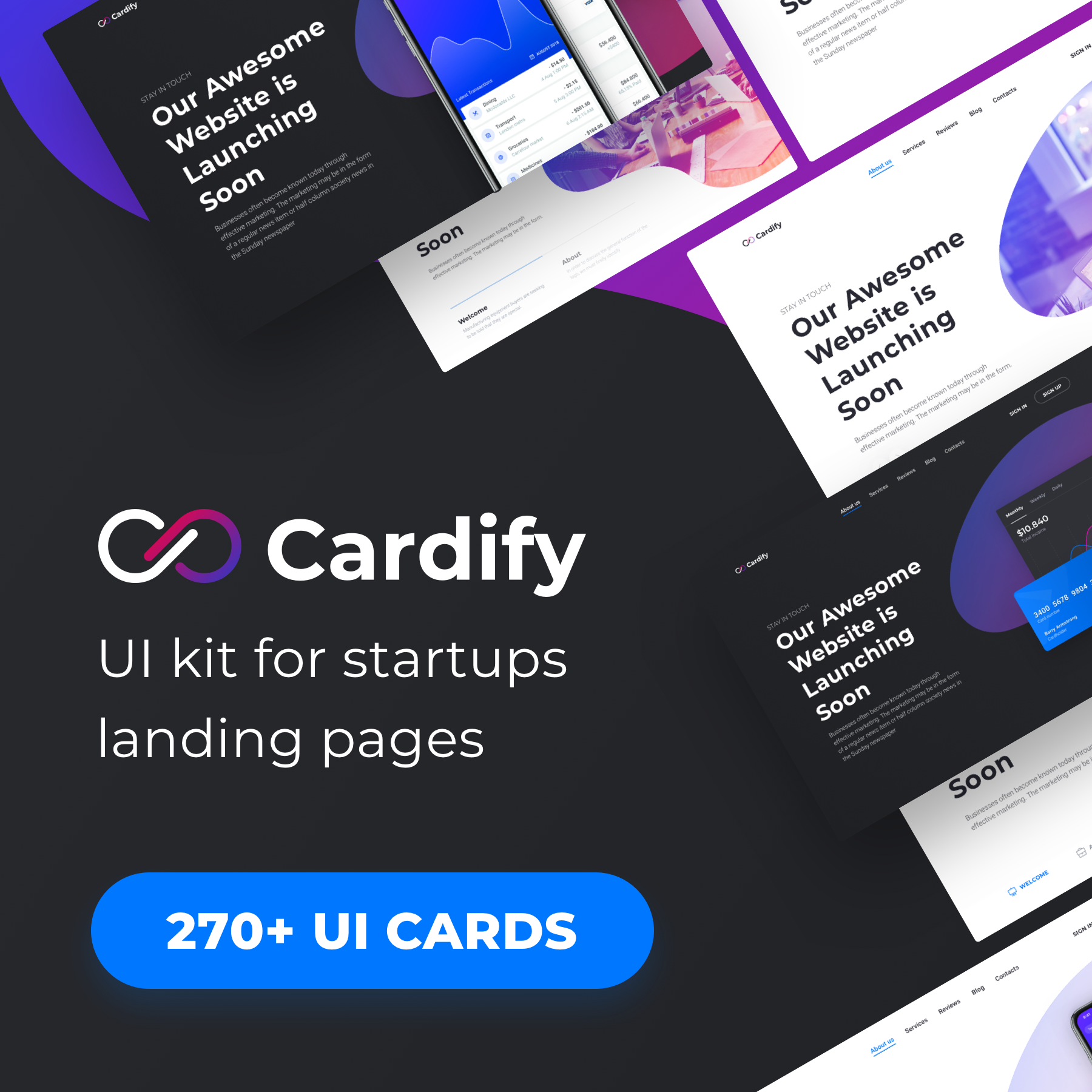 Cardify - Startup UI Kit for Landing Pages