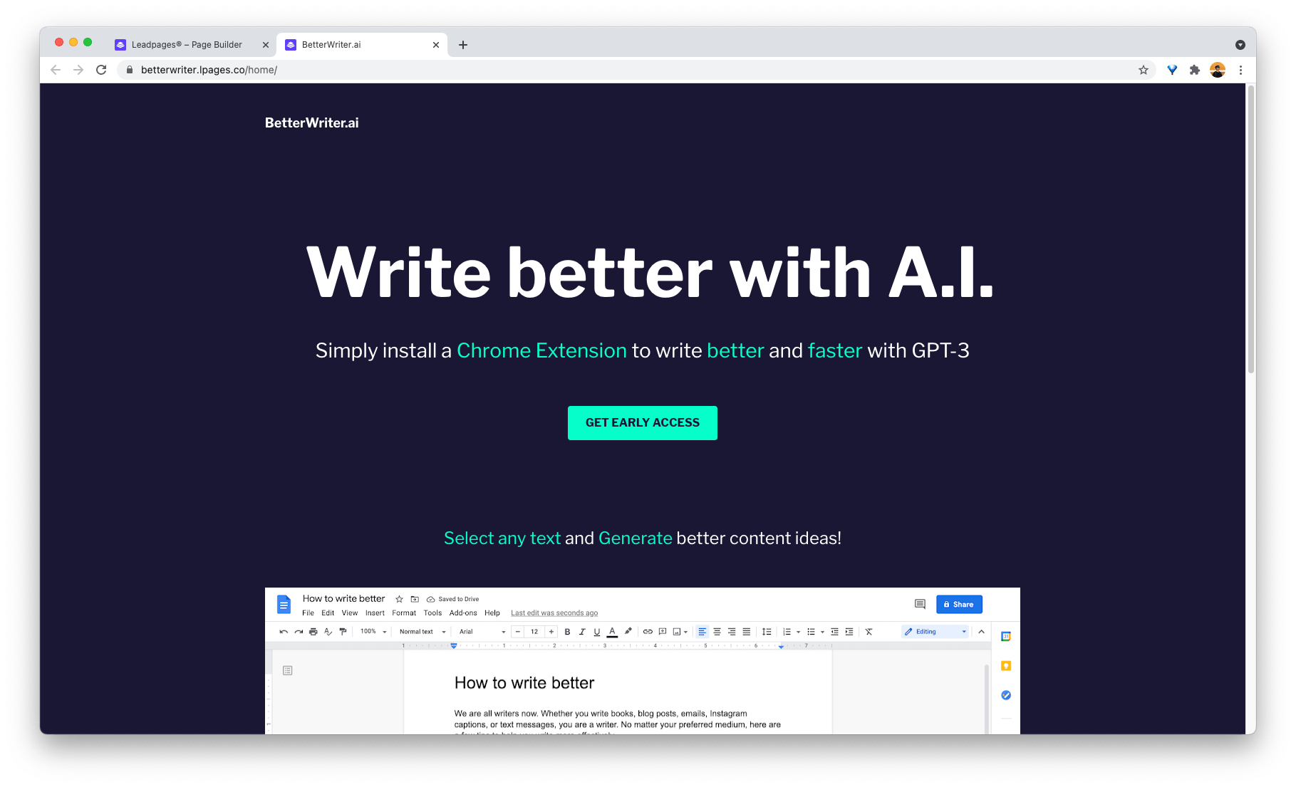 BetterWriter - Chrome extension to write better and faster with GPT-26
