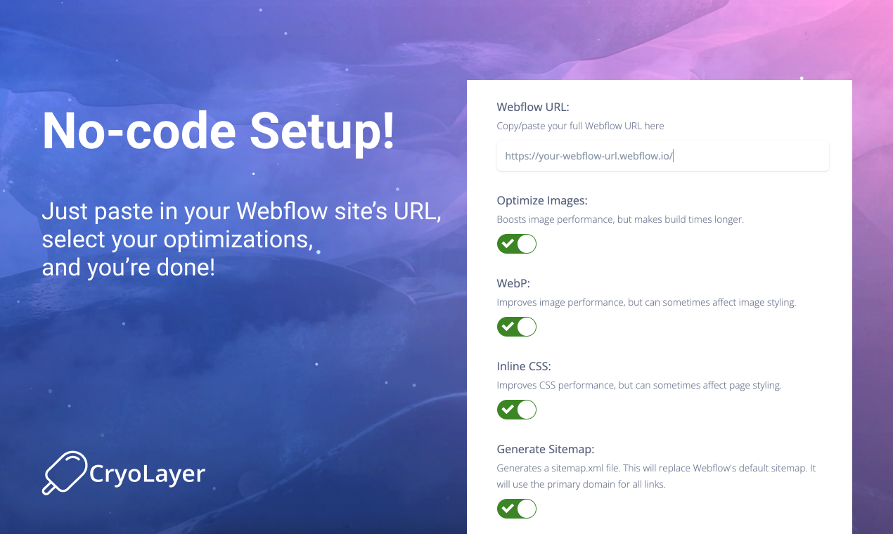 CryoLayer v2: Webflow Site Optimizer gallery image