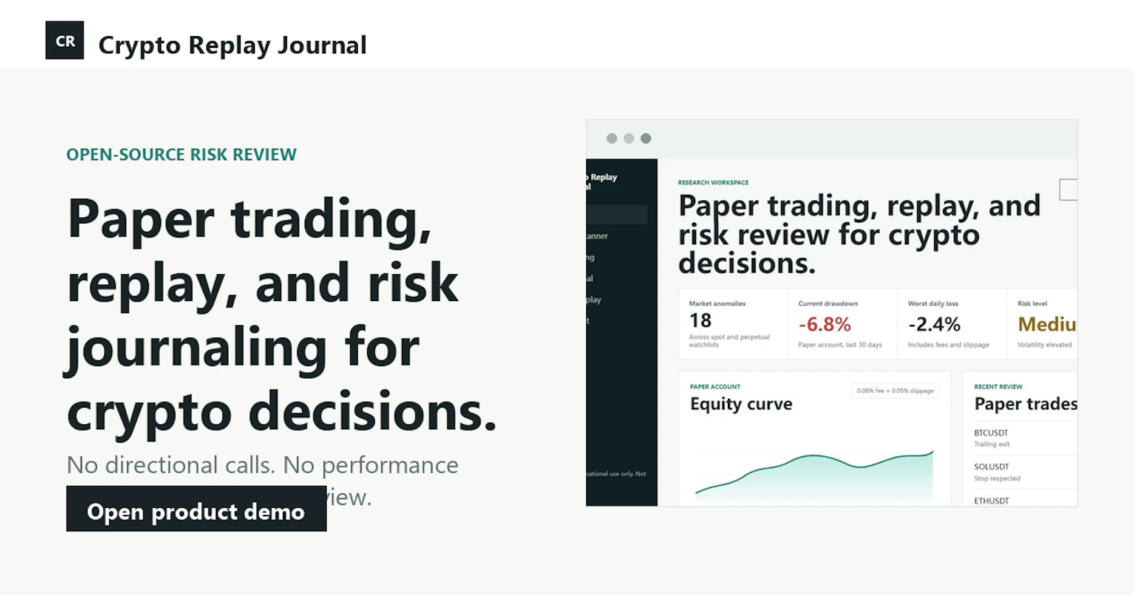 Crypto Replay Journal screenshot 1