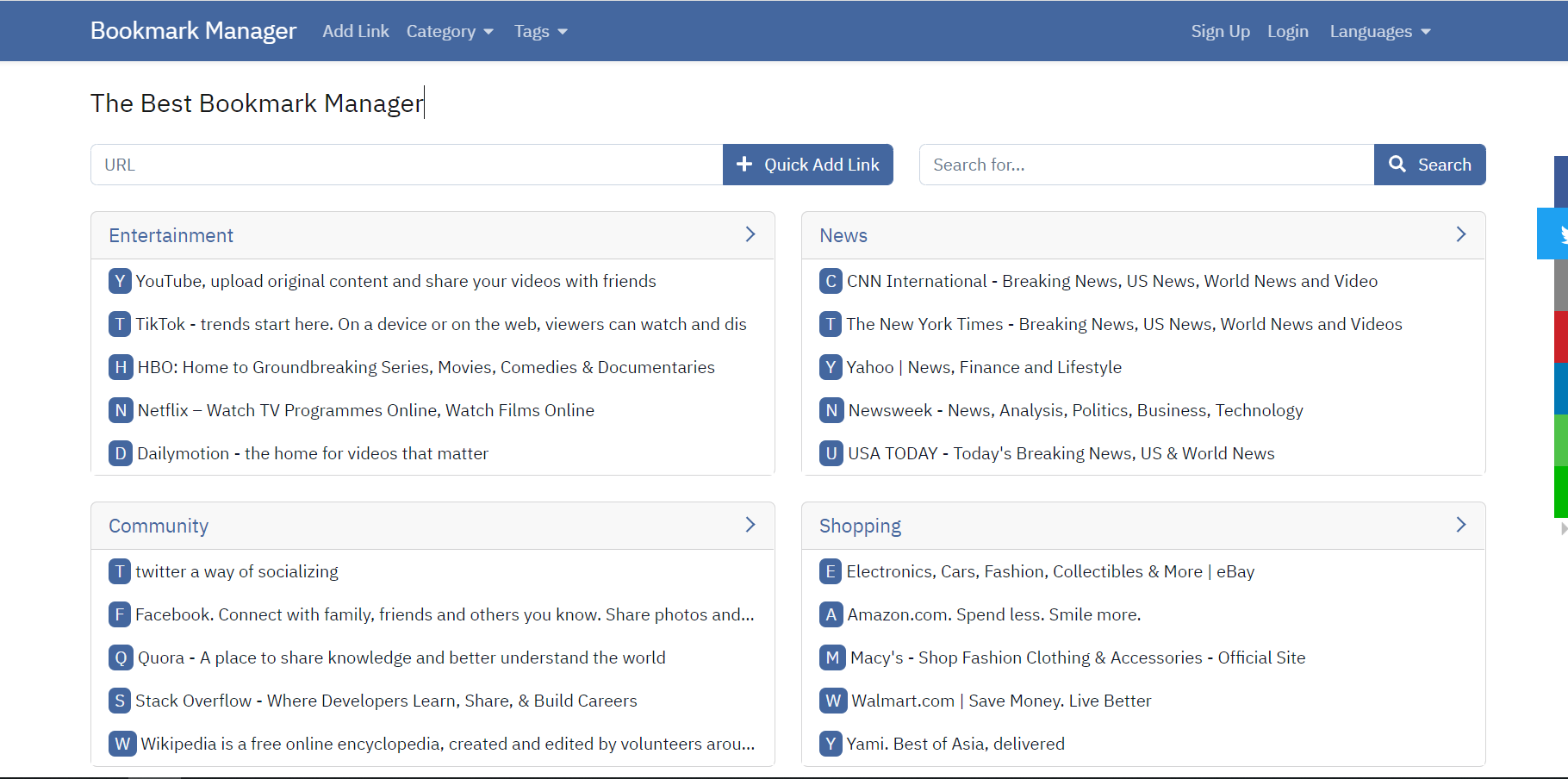 Bookmark Manager
