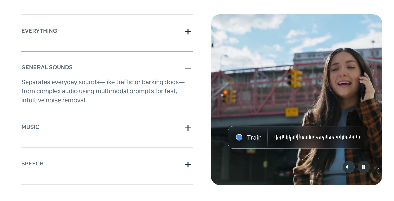 SAM Audio - Screenshot 2 showing product features and functionality