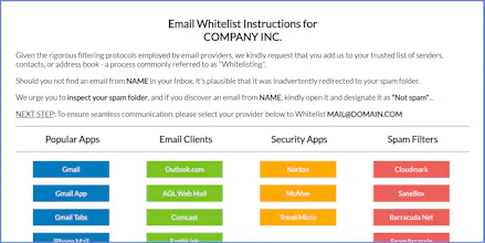 Email Whitelist Instructions Generator gallery image