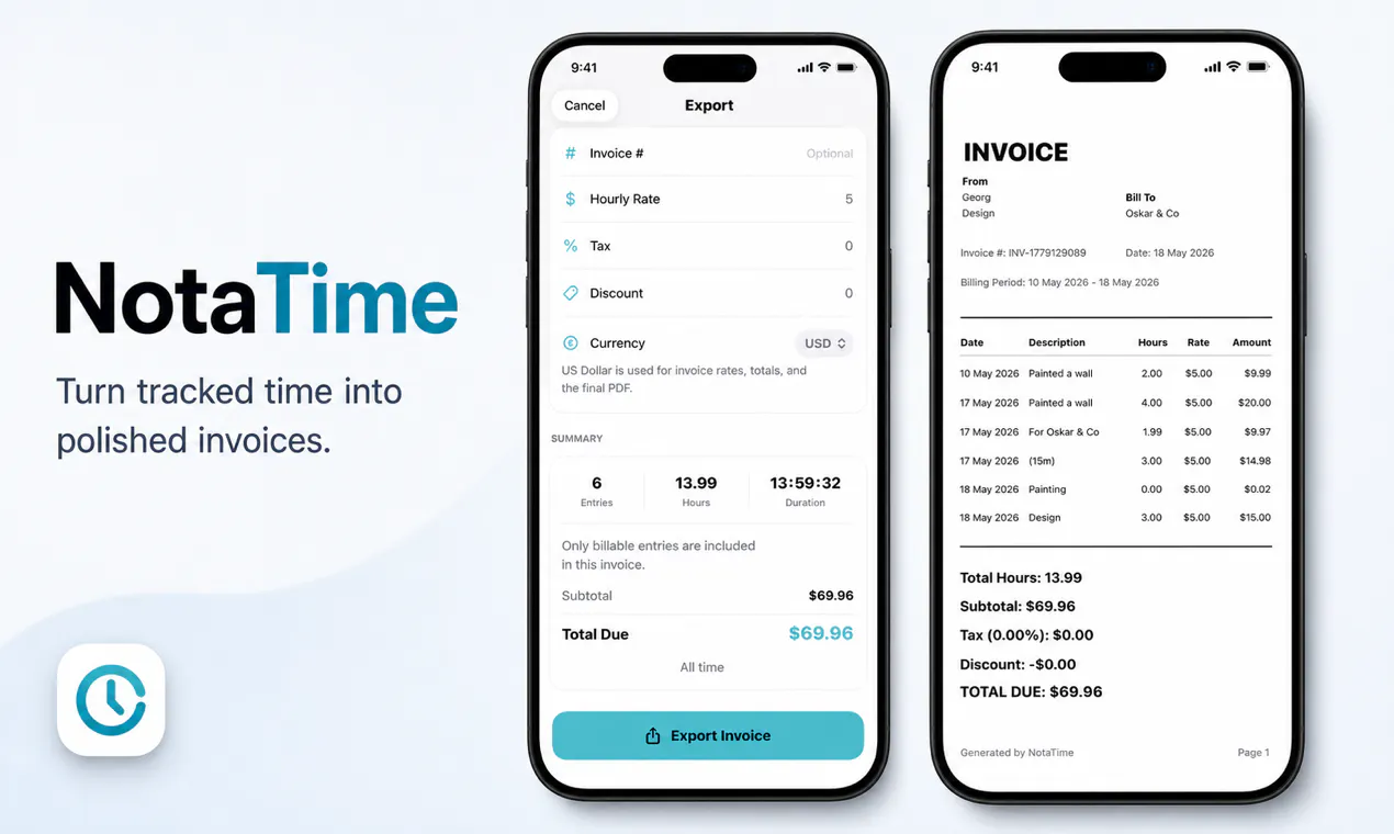 NotaTime — Simple Time Tracking gallery image
