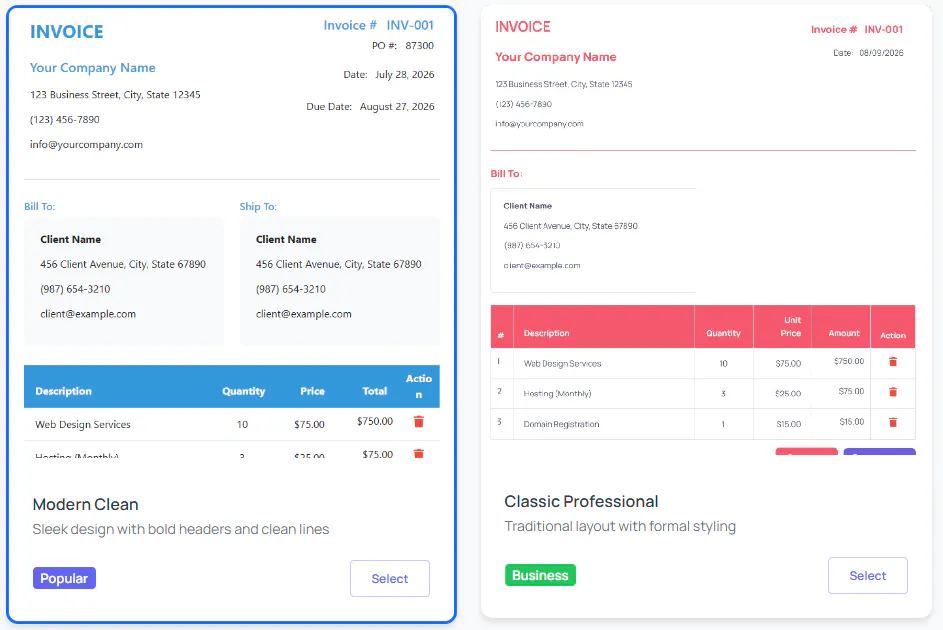 Free Invoice Generator by UtilifyZone gallery image