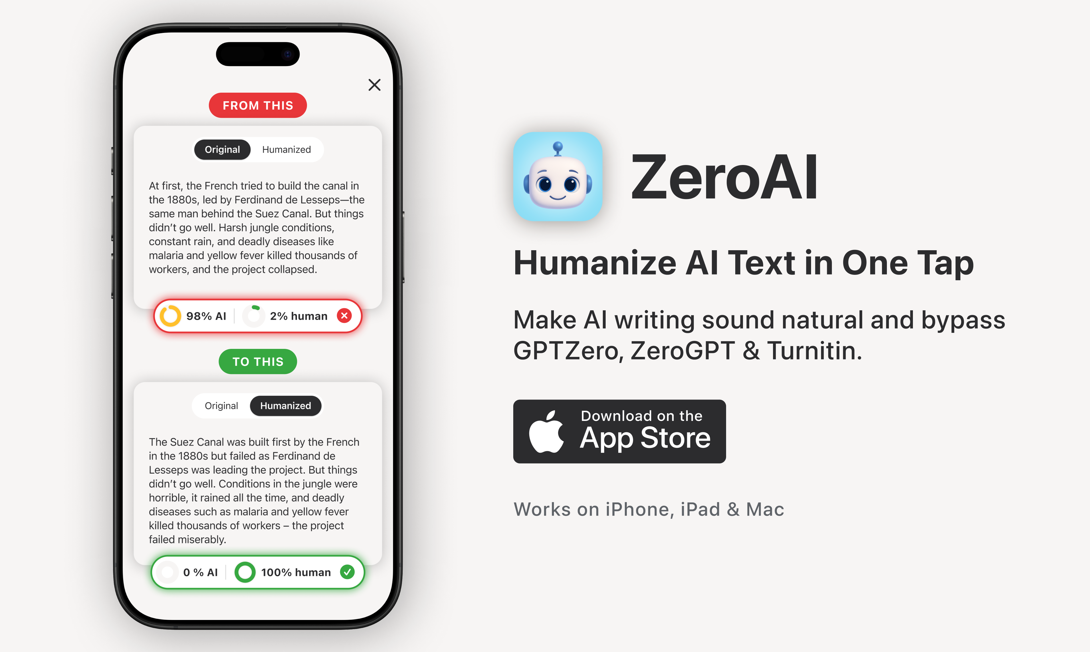 ZeroAI - Make AI content sound human and pass all major AI detectors. media 2