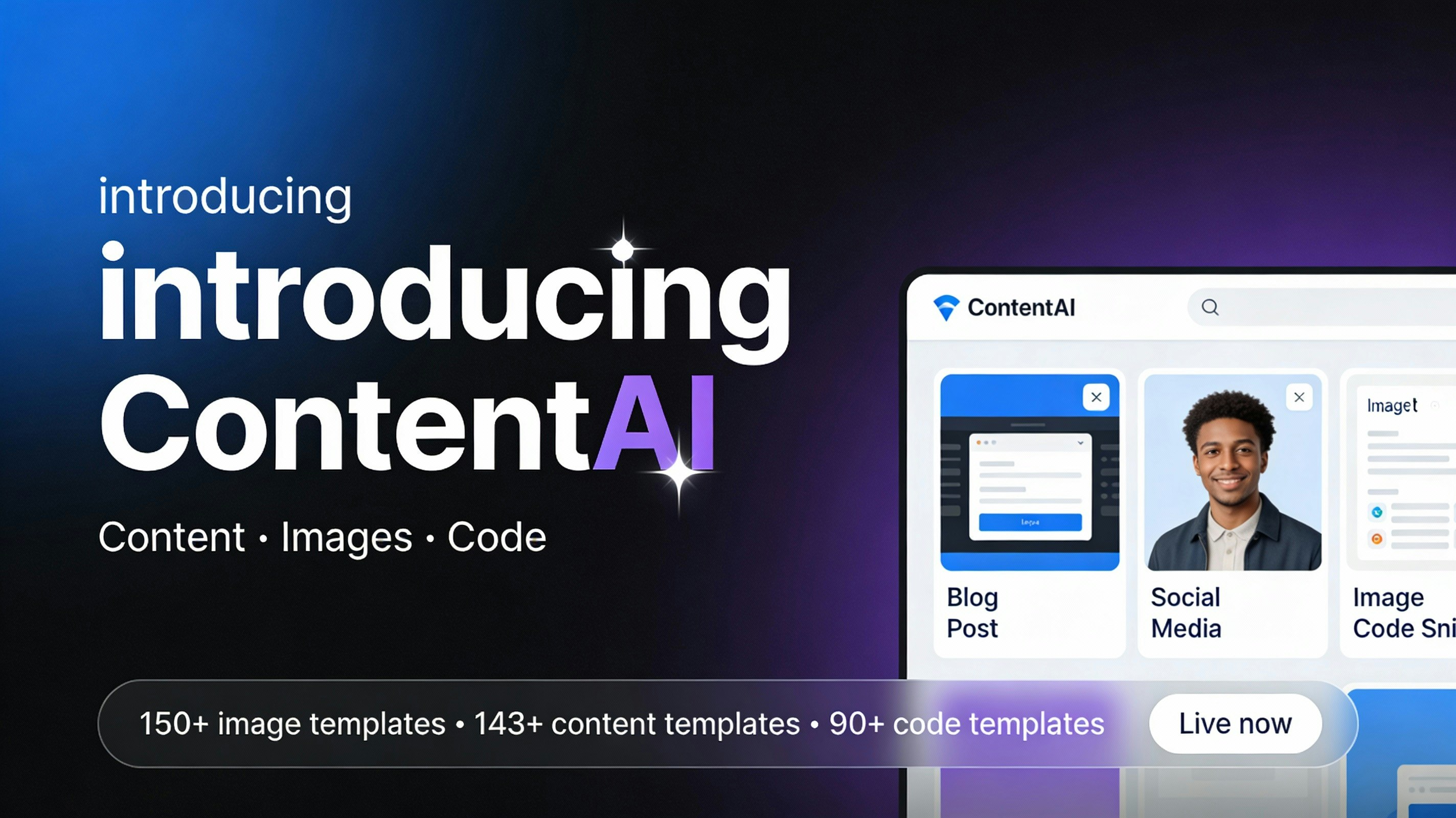 ContentAI - Main product screenshot demonstrating key features and user interface