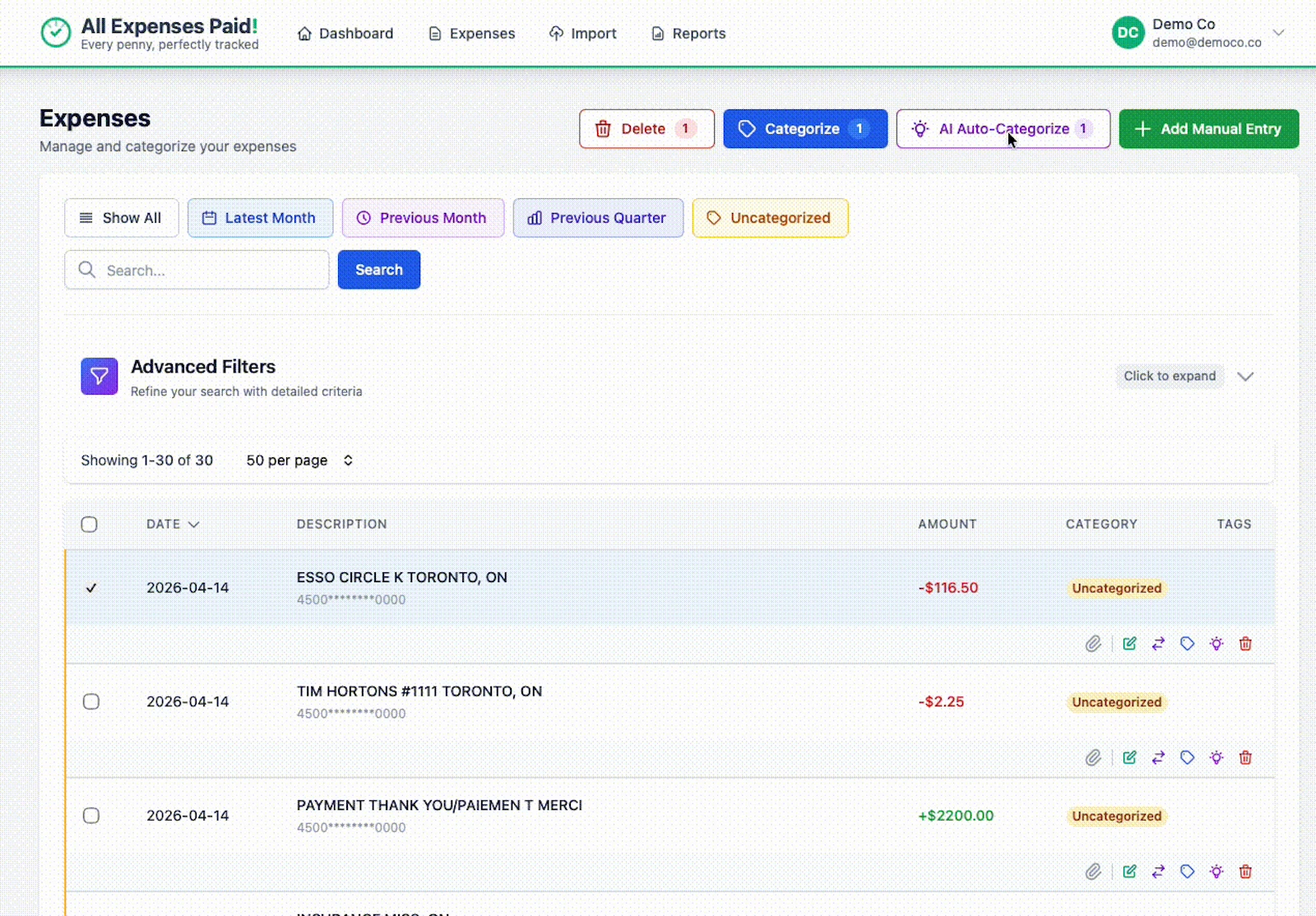 AllExpensesPaid screenshot 2