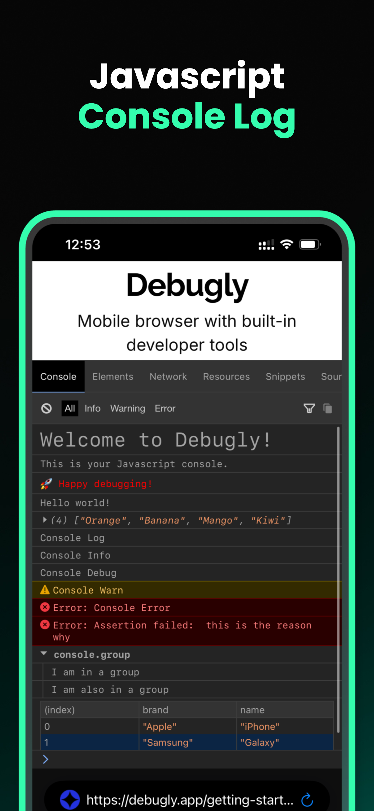 Debugly: ispeziona browser media 1