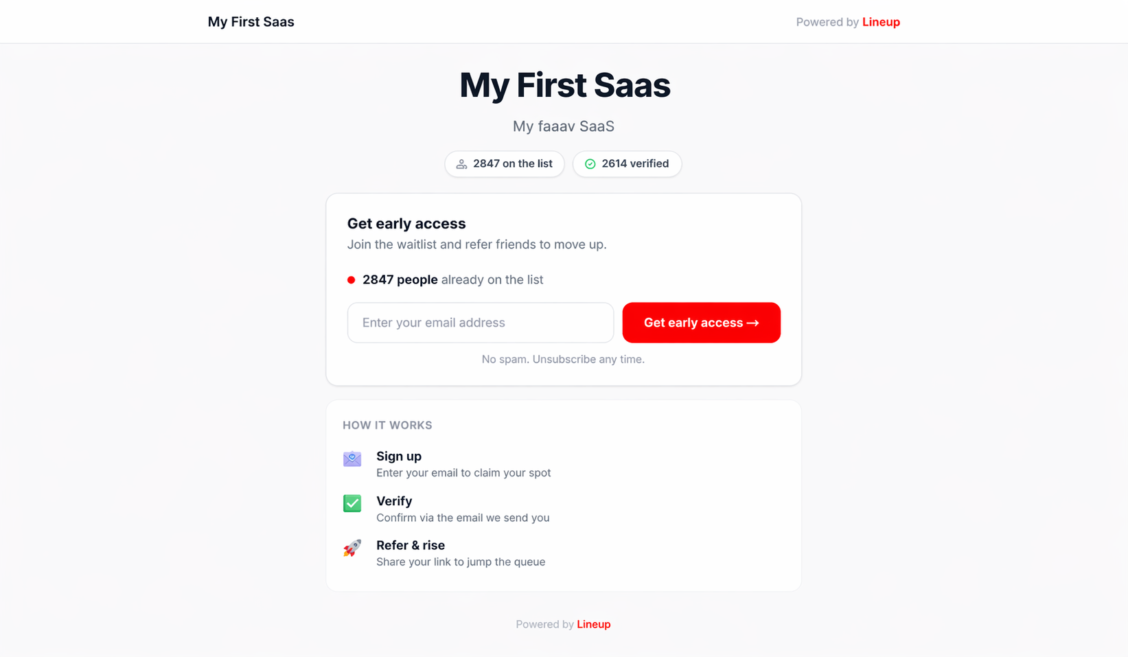 Lineup - Waitlist Tool for Indie Hackers gallery image