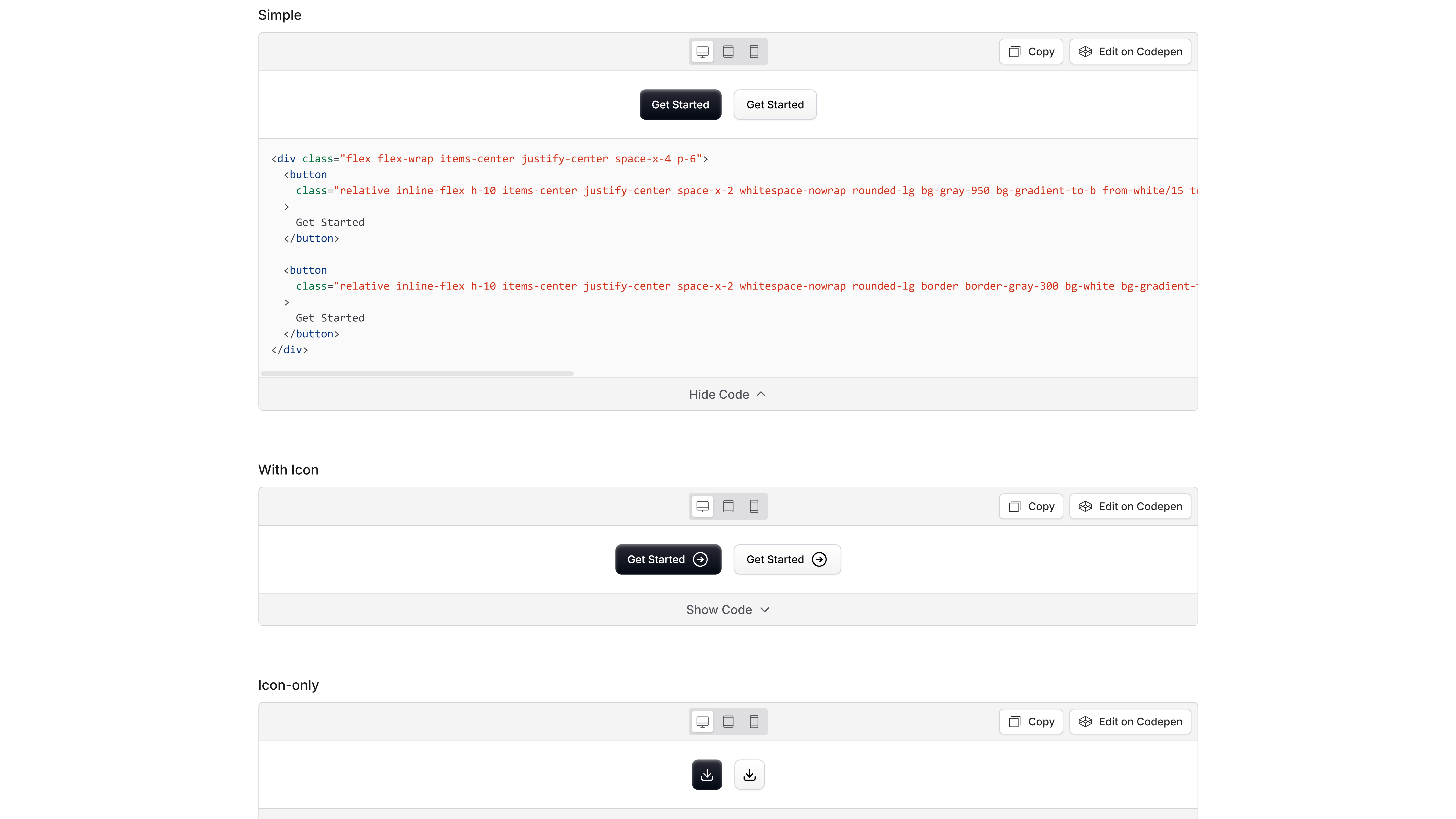 Mídia 4 de UI composta - Componentes CSS de Tailwind Cuidado Cuidados
