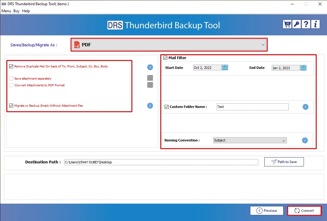 MigrateEmails Thunderbird備用工具 - 備份雷鳥電子郵件輕鬆備份15個格式的最佳工具 media 4