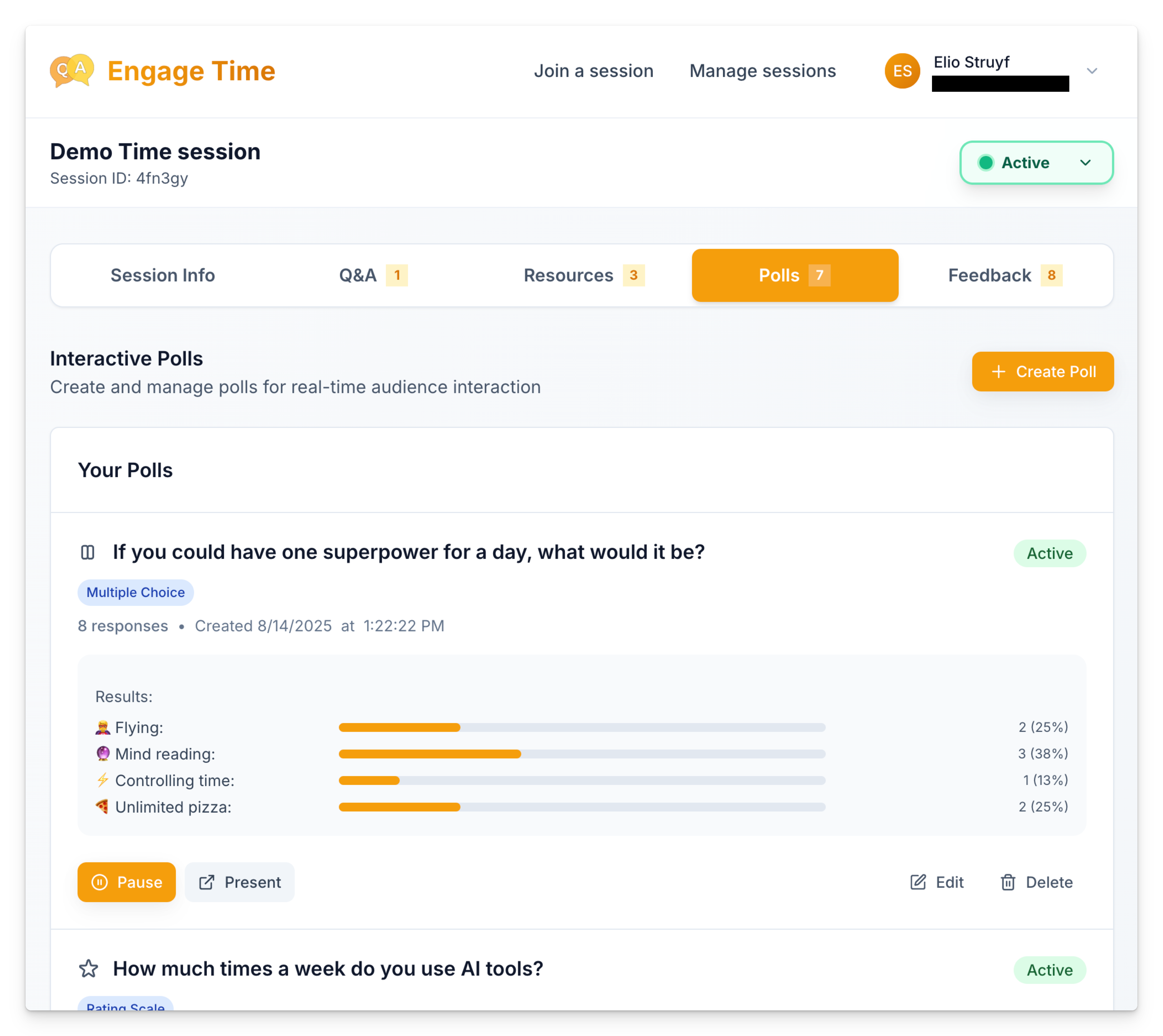 Coinvolgi il tempo - Accompagna il tuo pubblico con sondaggi dal vivo, domande e risposte e feedback media 4