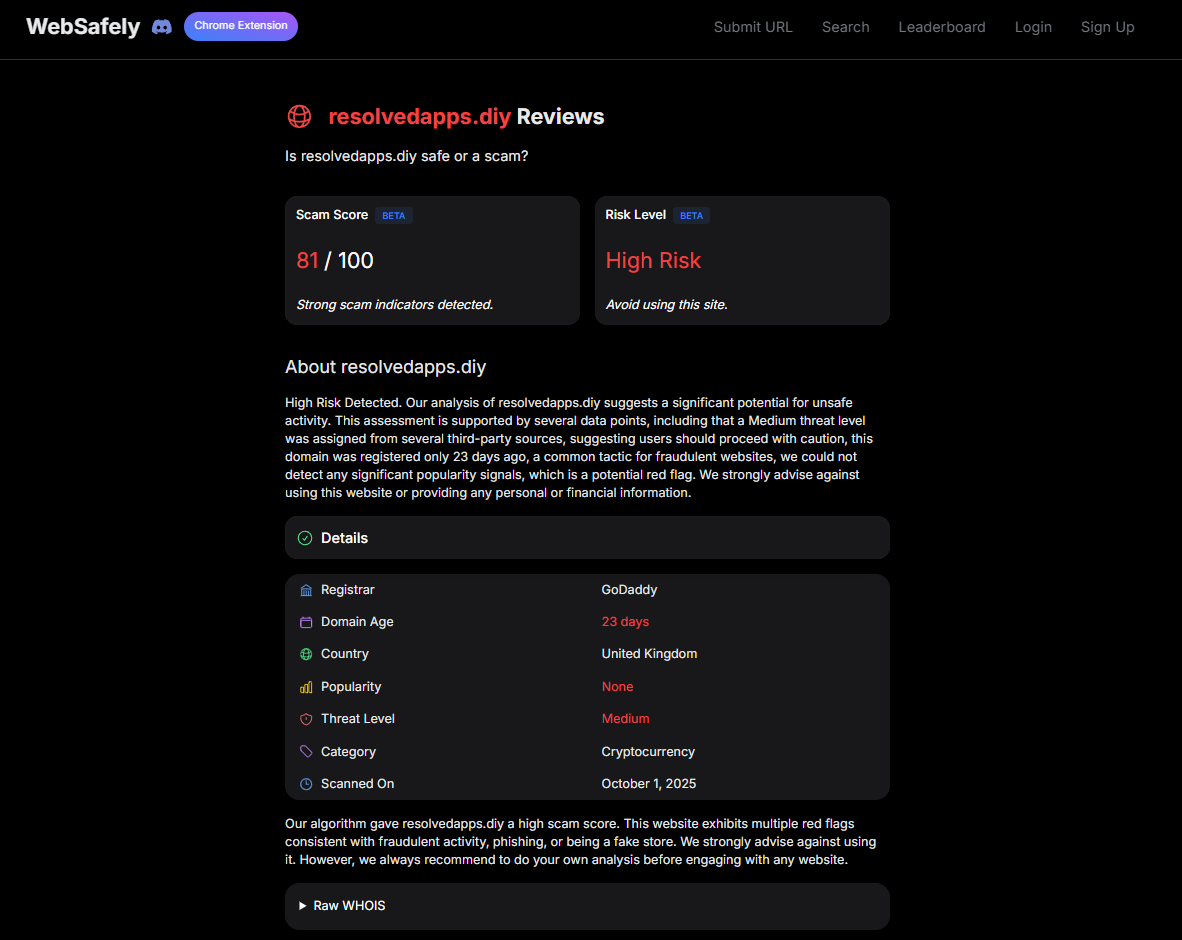 Média WebSaSa - Vérifiez instantanément si un site Web est arnaque - alimenté par ML 2