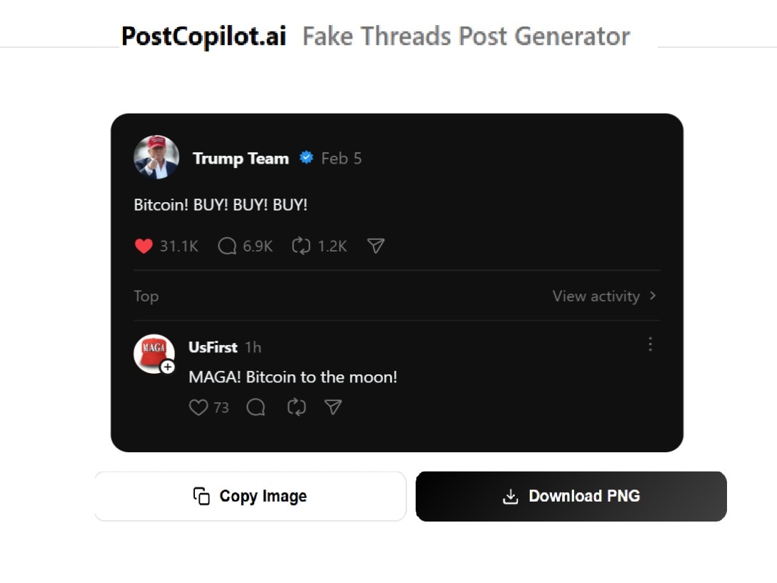 Fake Threads Post Generator PostCopilot  gallery image