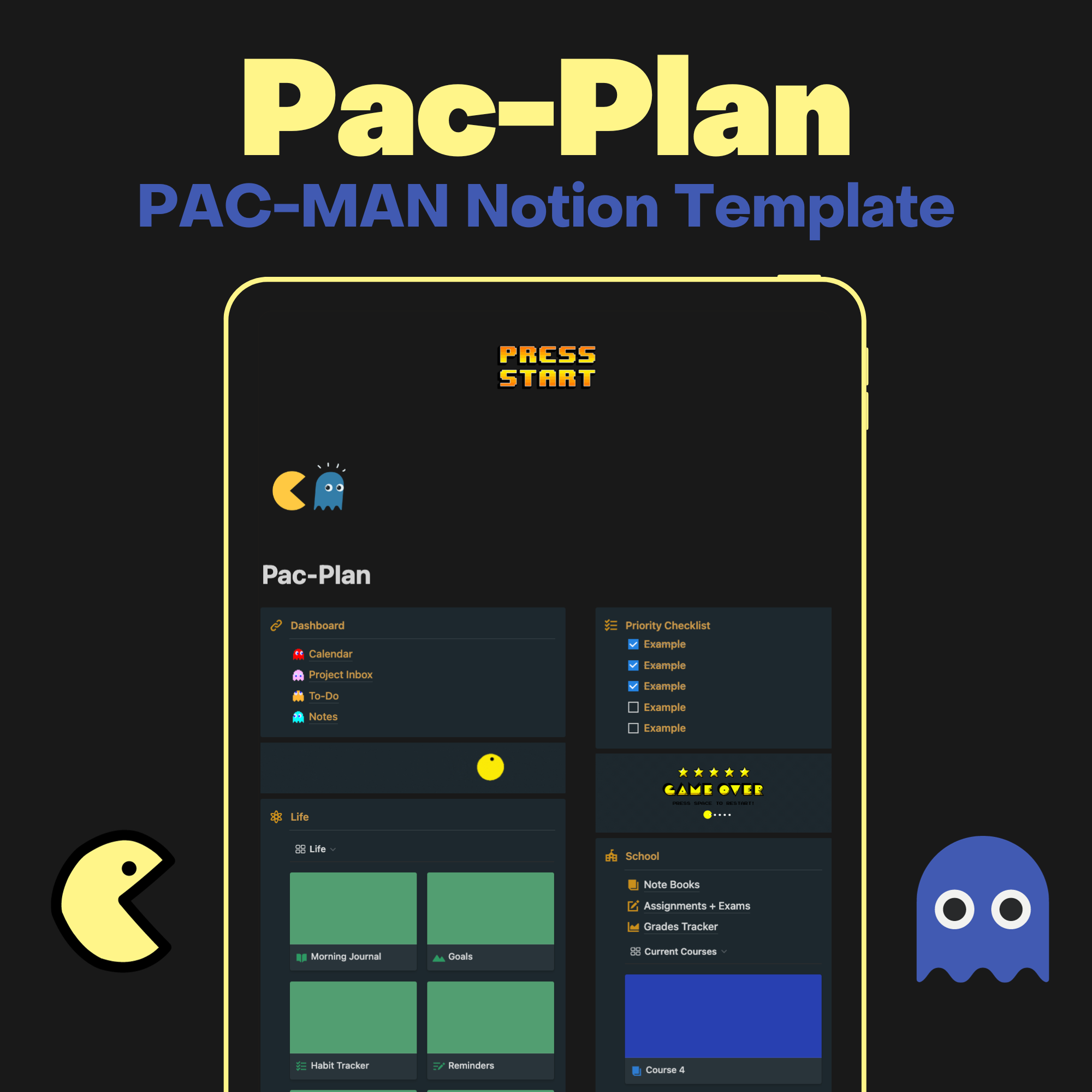 Pac-Plan - 무료 Pac-Man 테마 개념 템플릿. 미디어 3