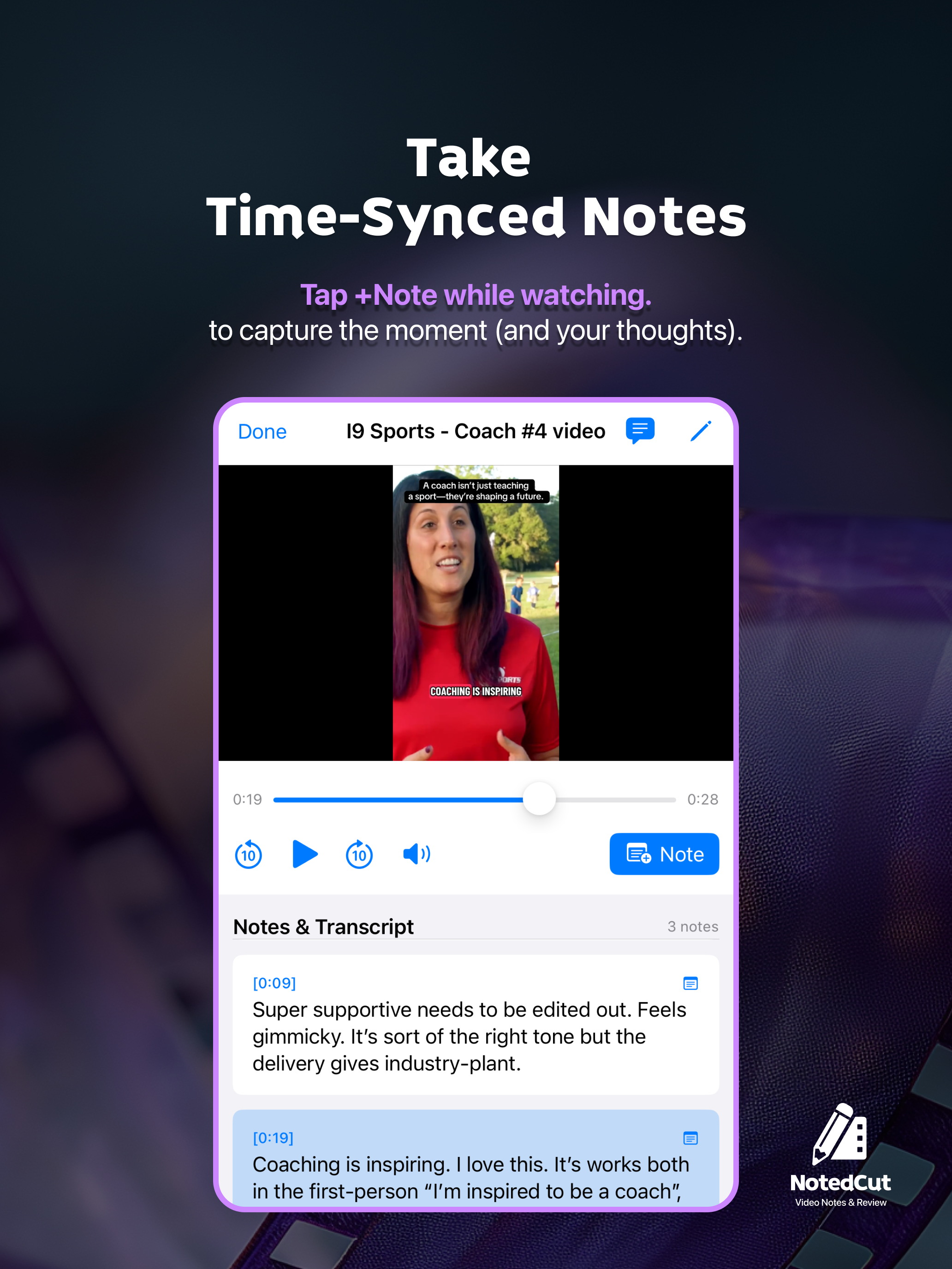 Notedcut - Notas de video sincronizadas para editores y creadores media 3