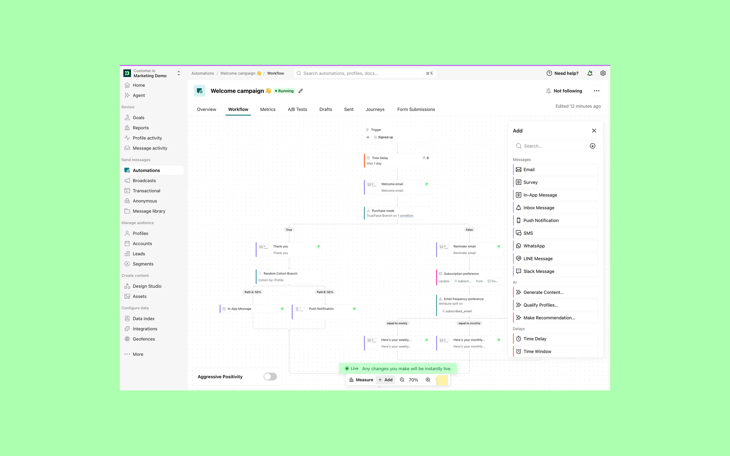 Customer.io Summer Release screenshot 3