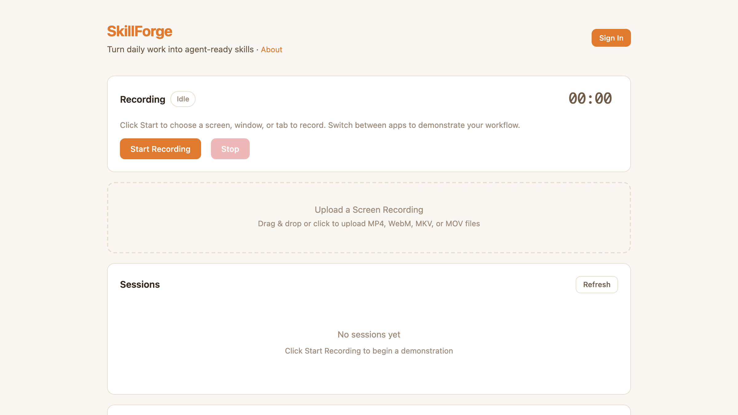 SkillForge - Main product screenshot demonstrating key features and user interface