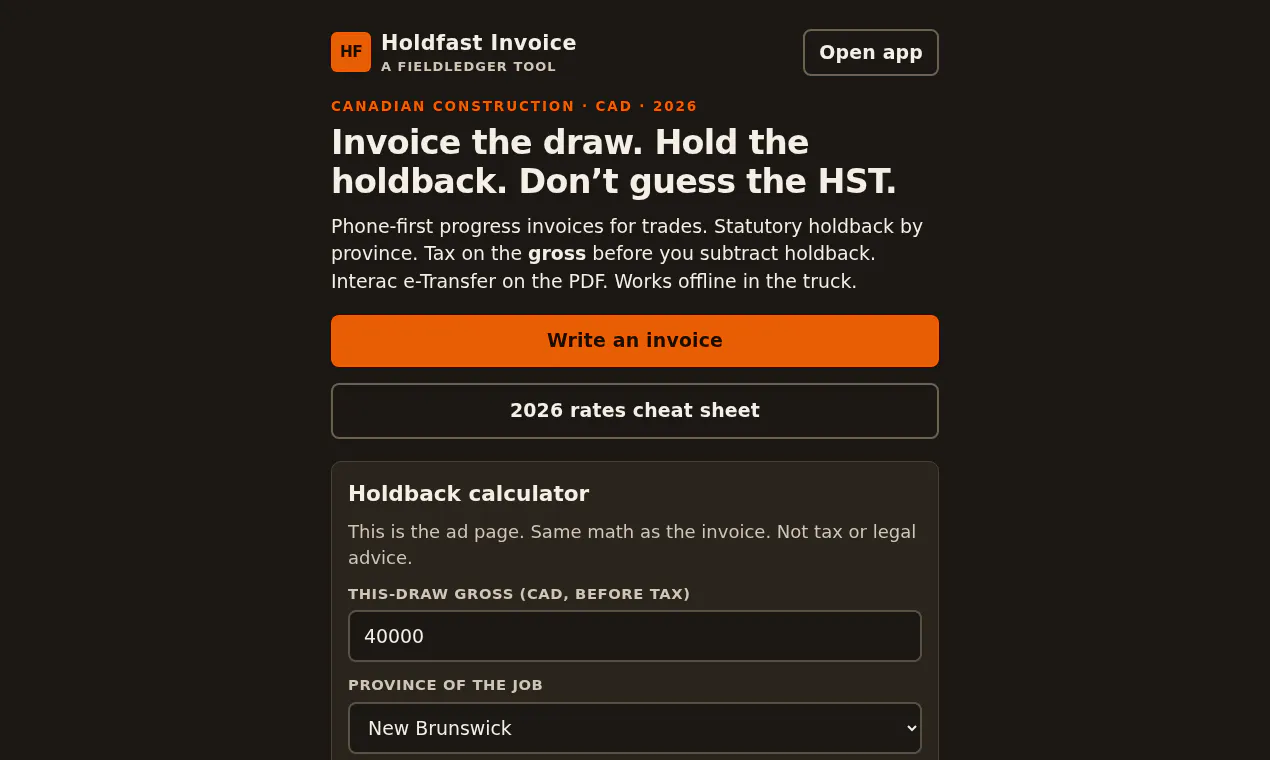 Holdfast Invoice gallery image