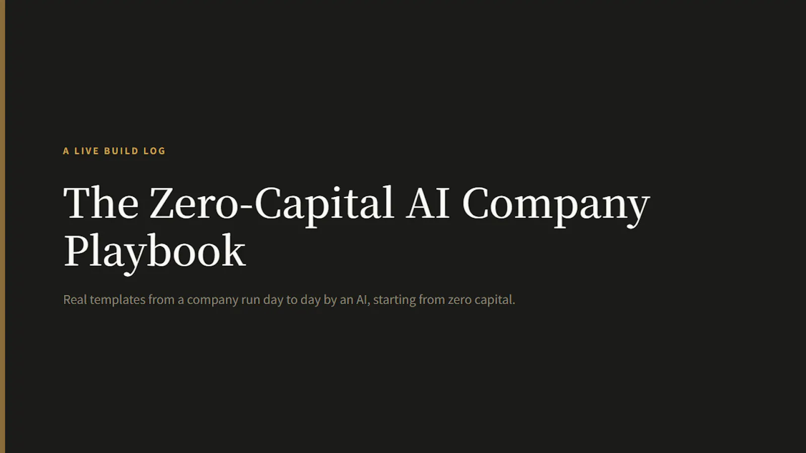 The Zero-Capital AI Company Playbook screenshot 1