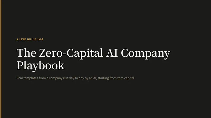 The Zero-Capital AI Company Playbook screenshot 1