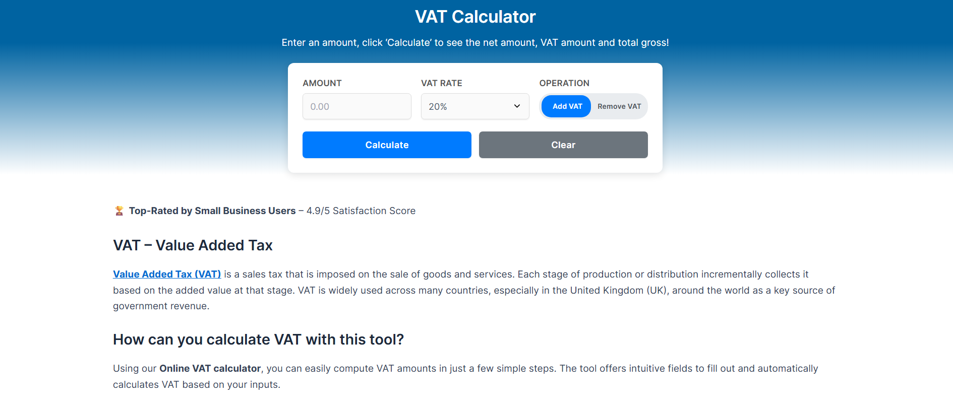 VAT Calculator gallery image