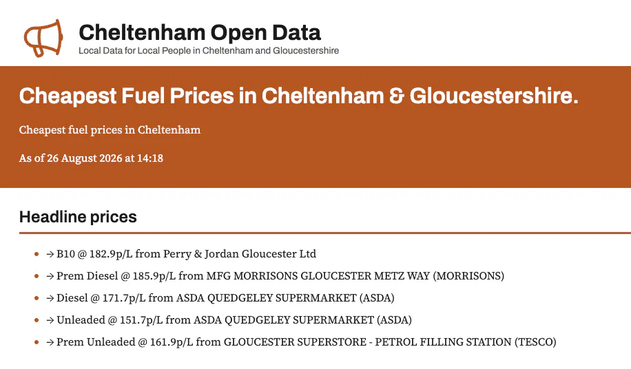 Cheltenham Open Data gallery image